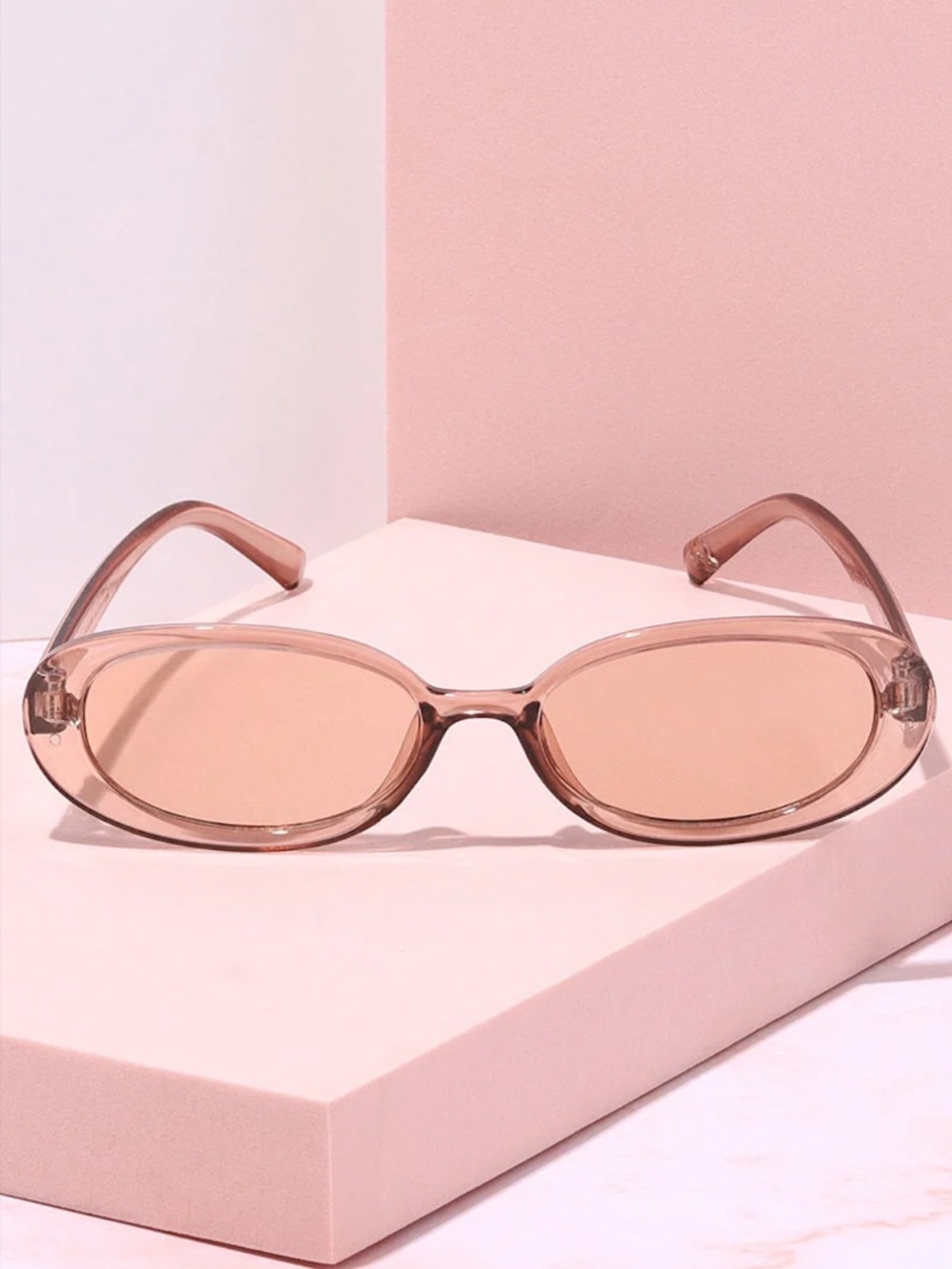 mure + grand Hamptons Cottage Slim Oval Frame Sunglasses Color: Blush
